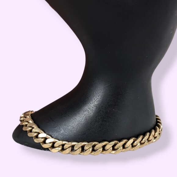 V. Gold Tone Curb Chain Bracelet - Picture 2 of 5